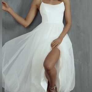 Mesh Pleated midi dress Selfie Leslie